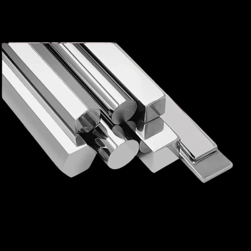 Steel bar stock in round, square, and hexagonal profiles
